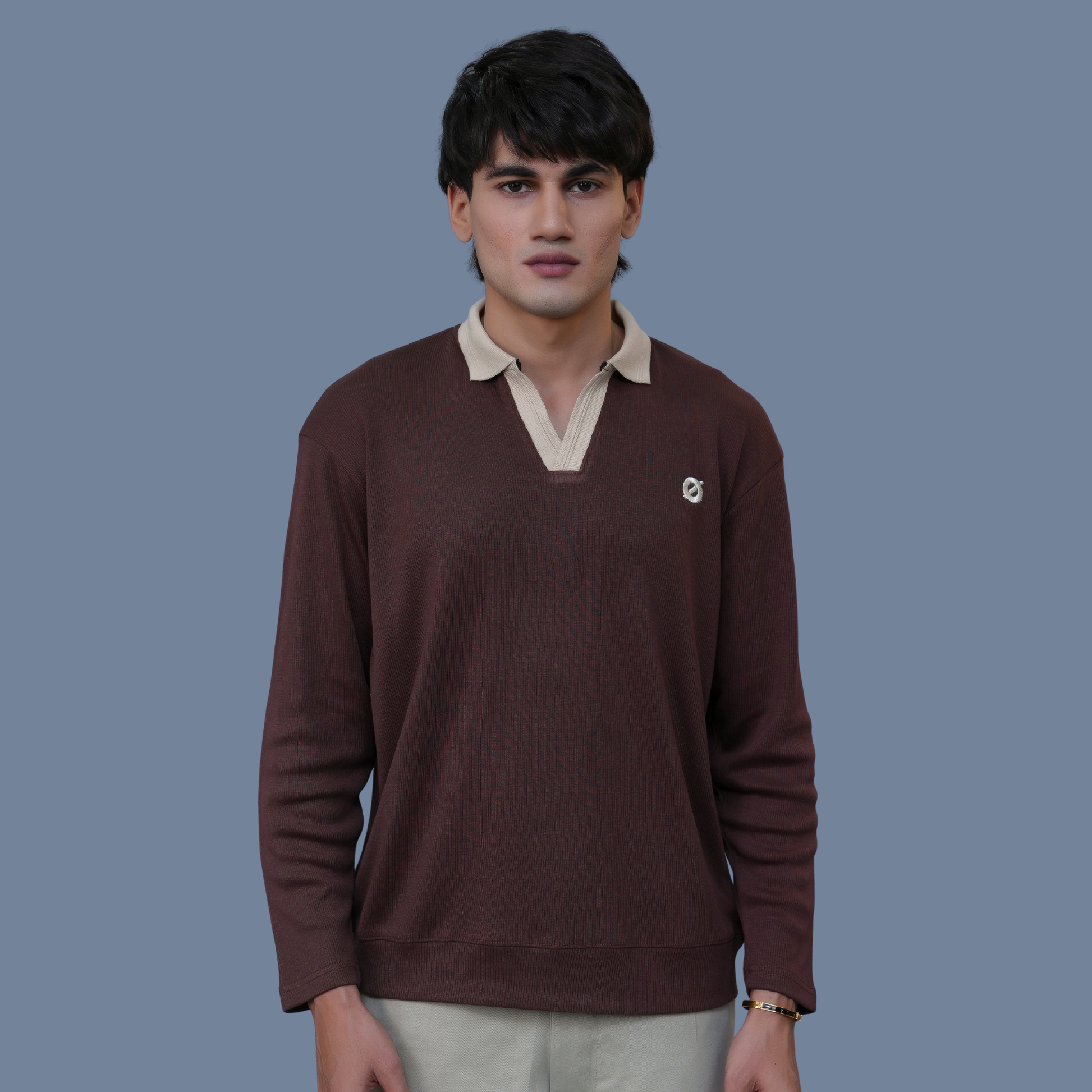FULL SLEEVE POLO - BROWN