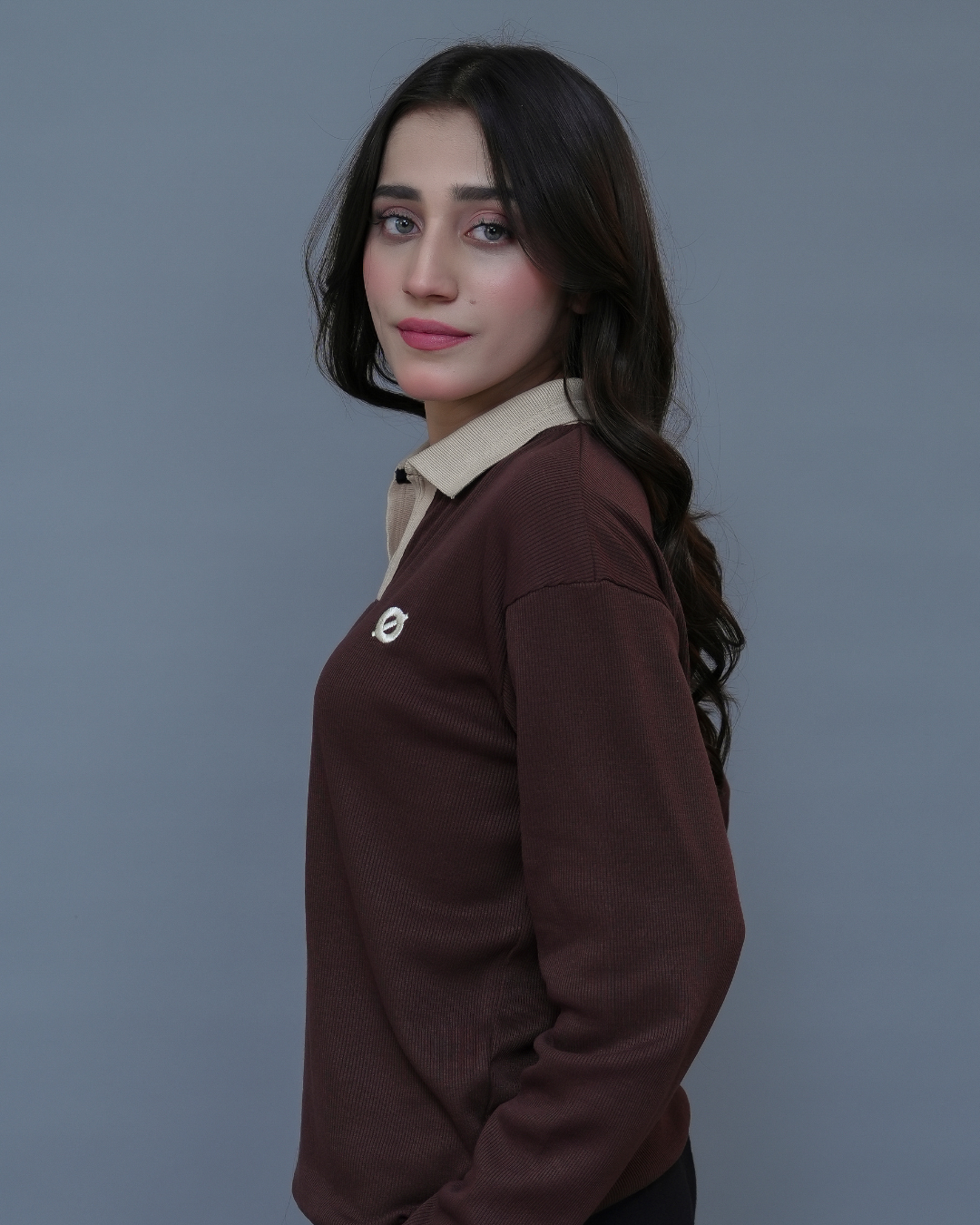 FULL SLEEVE POLO | BLUE - WOMEN