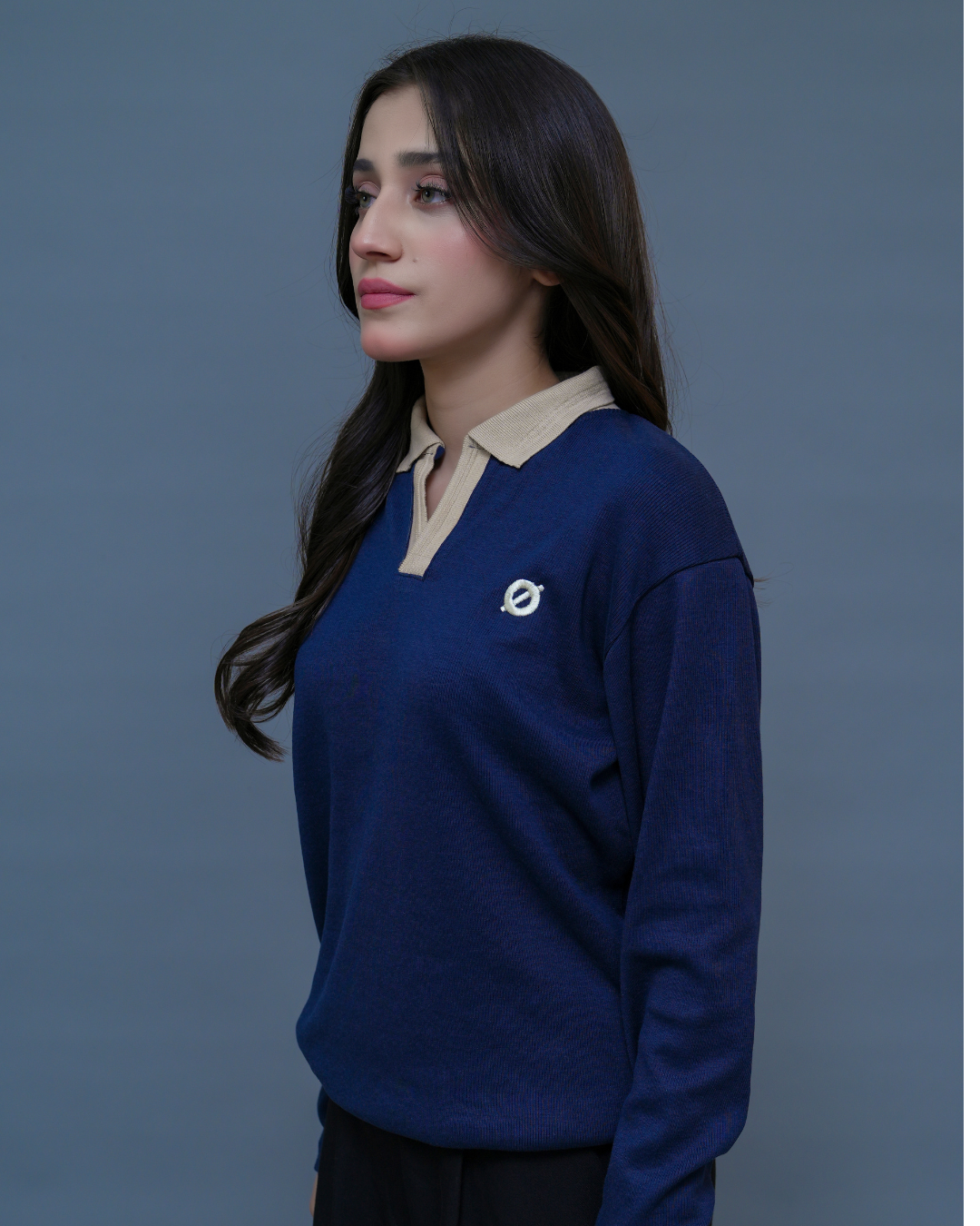 FULL SLEEVE POLO | BLUE - WOMEN