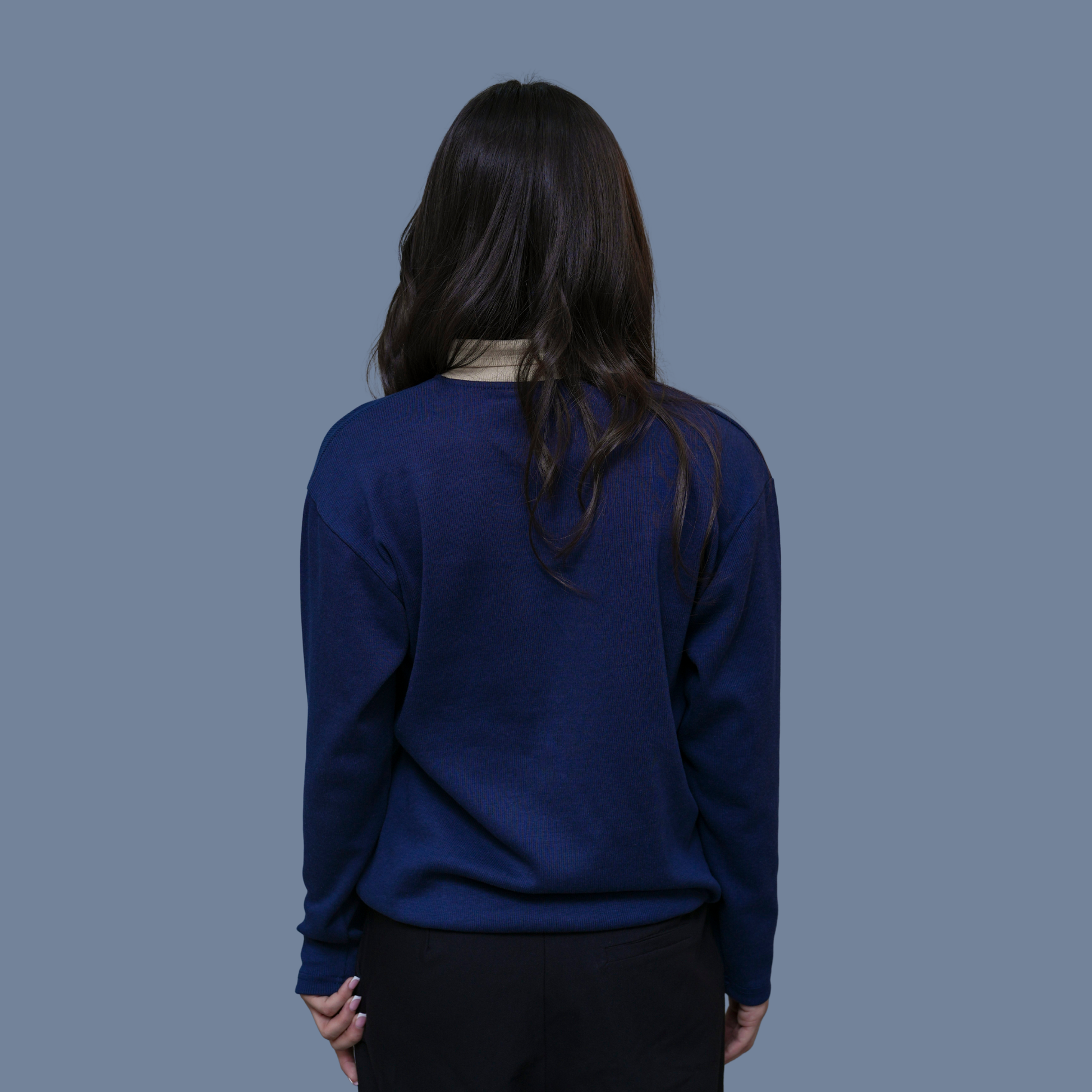 FULL SLEEVE POLO | BLUE - WOMEN