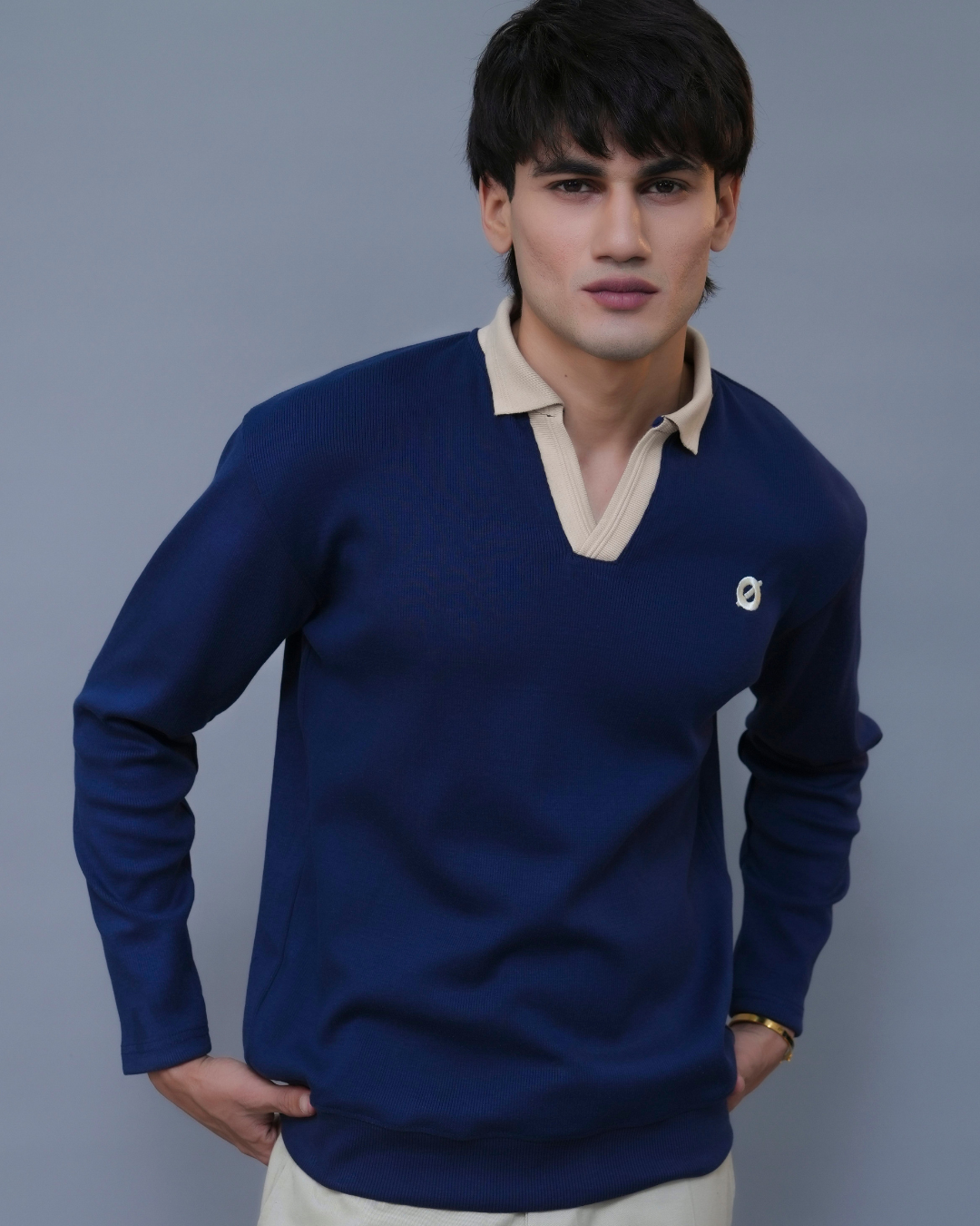 FULL SLEEVE POLO - BLUE