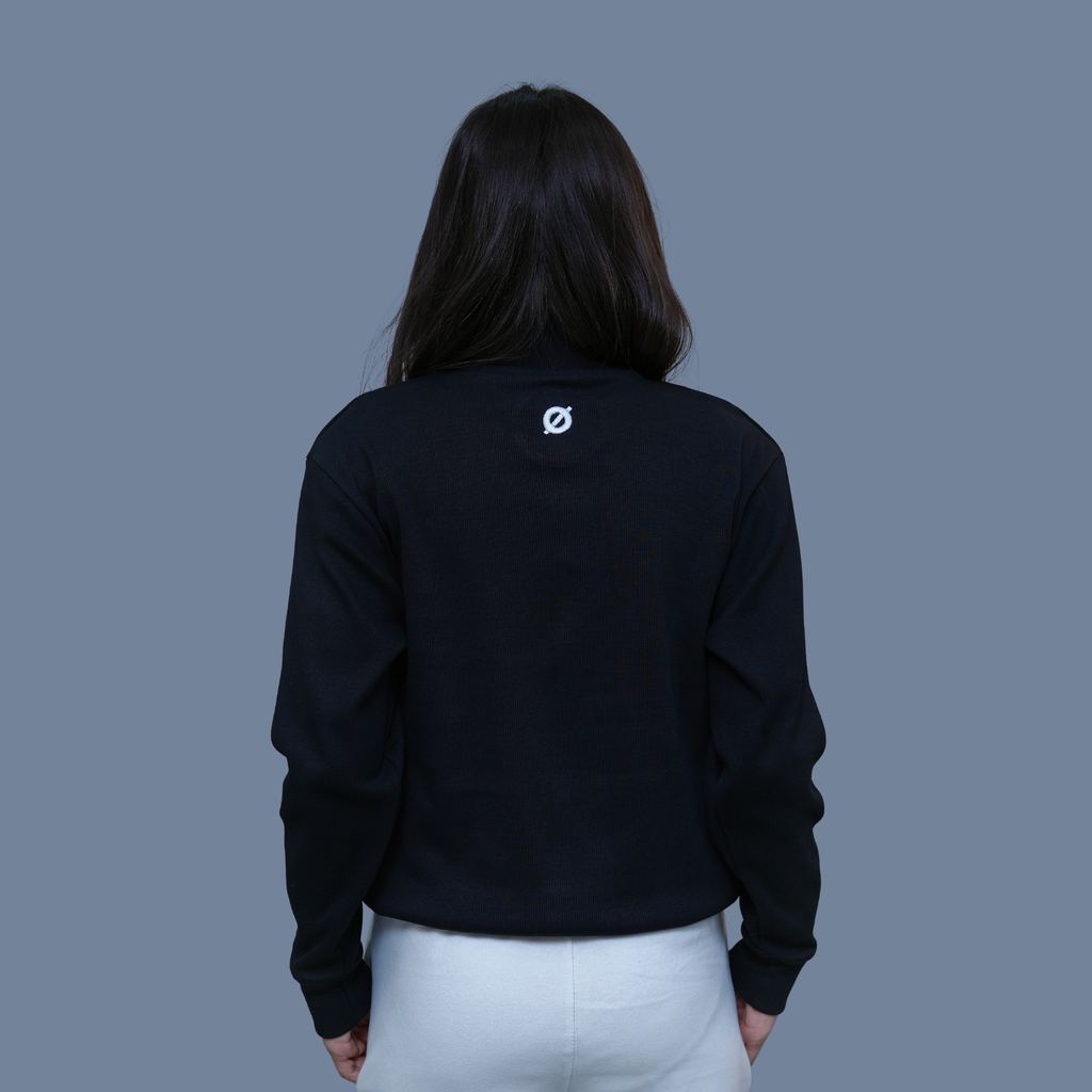 QUARTER ZIP | BLACK - WOMEN