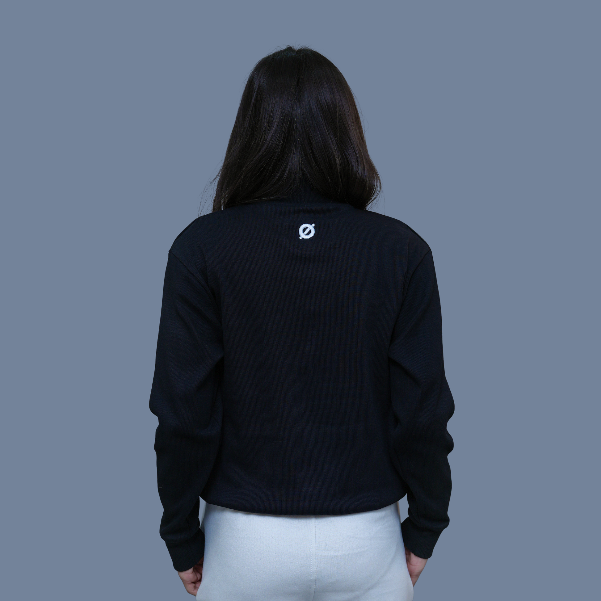 QUARTER ZIP | BLACK - WOMEN